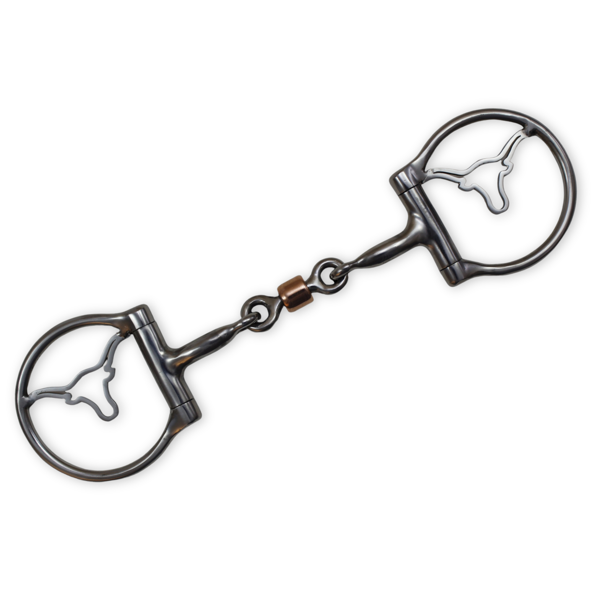 D-Ring Snaffle Bit Copper Roller Longhorn Cnc Ss
