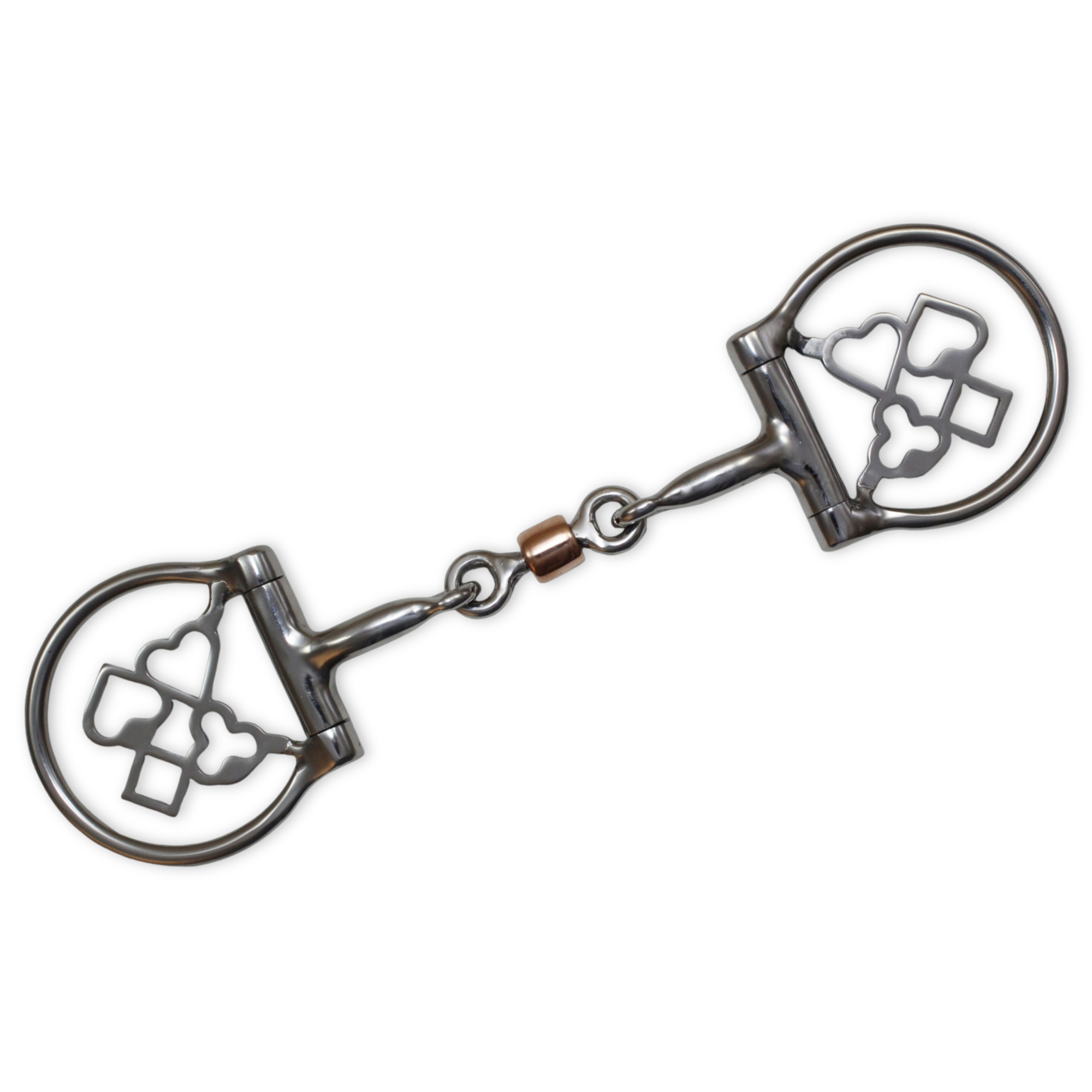 D-Ring Snaffle Bit Copper Roller Playing Card Cnc Monogram
