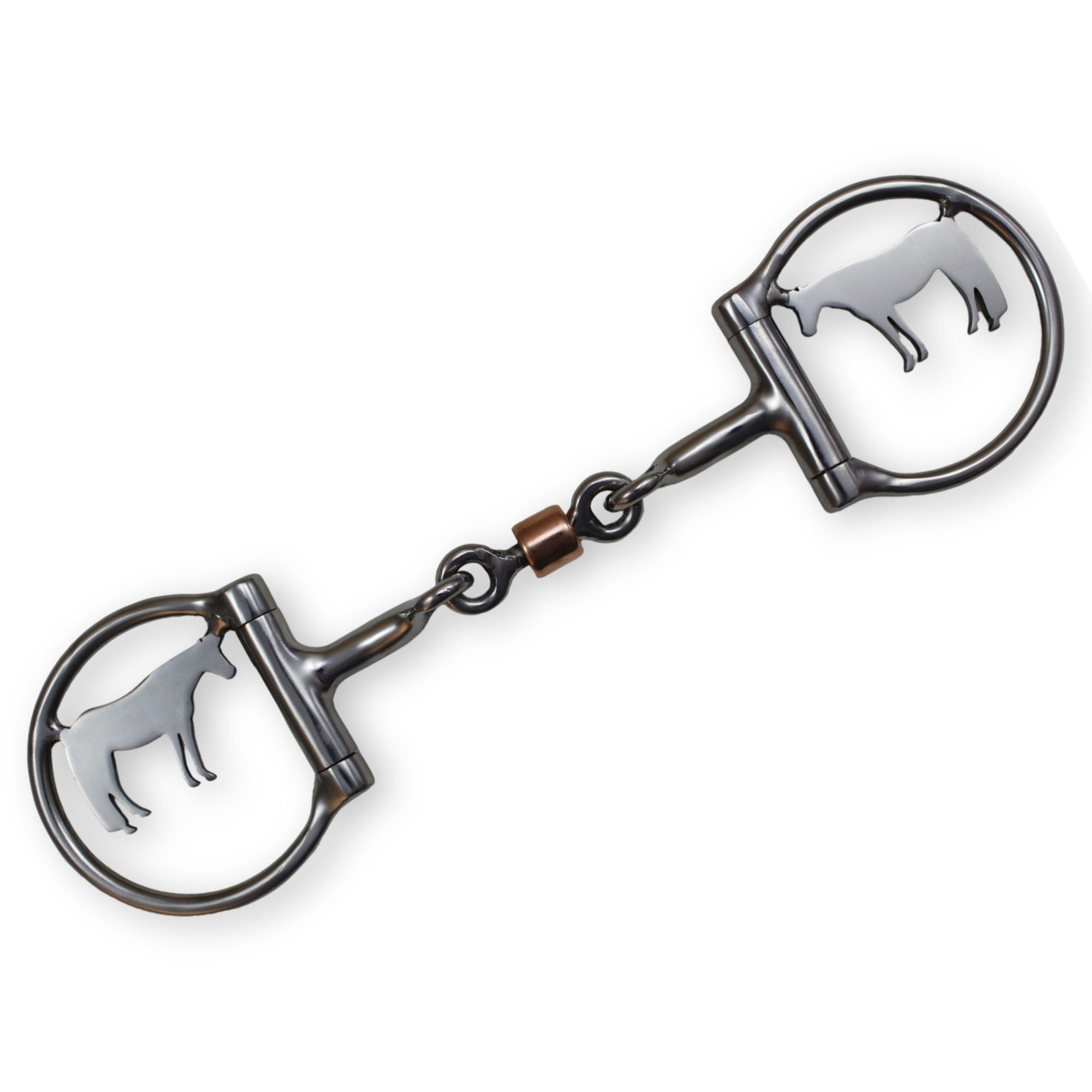 D-Ring Snaffle Bit Copper Roller Western Cnc Monogram