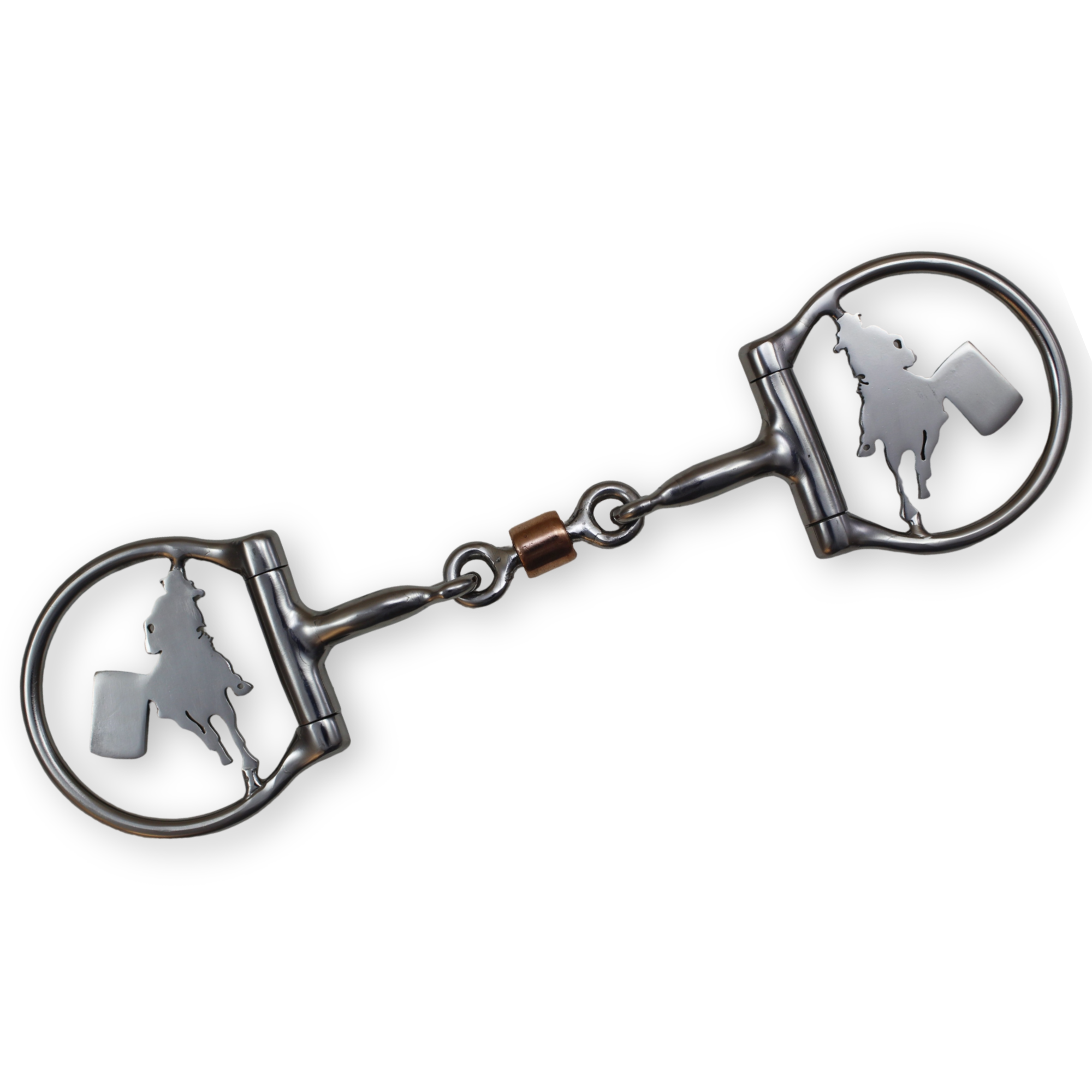 D-Ring Snaffle Bit Copper Roller Barrel Racer Cnc Monogram