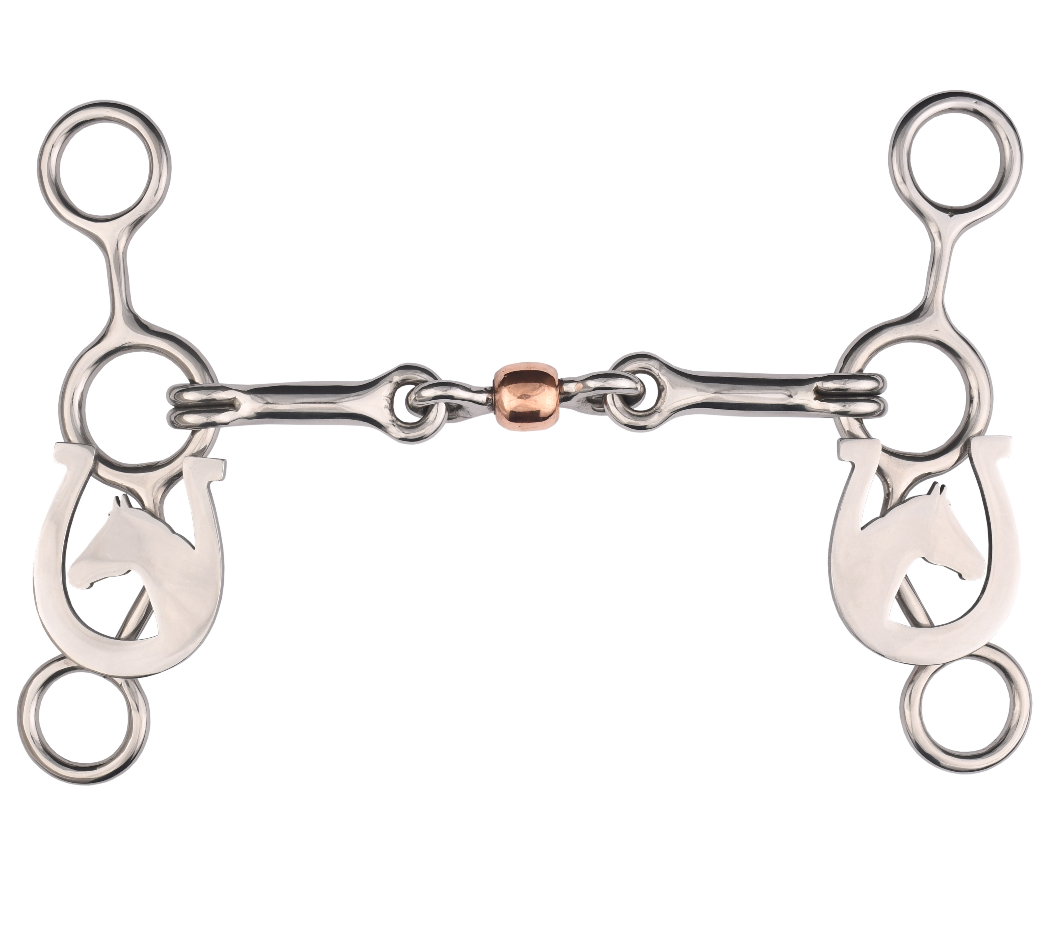 Horse Shoe Jr Cow Horse Bit W/ Copper Roller (Horse Shoe)