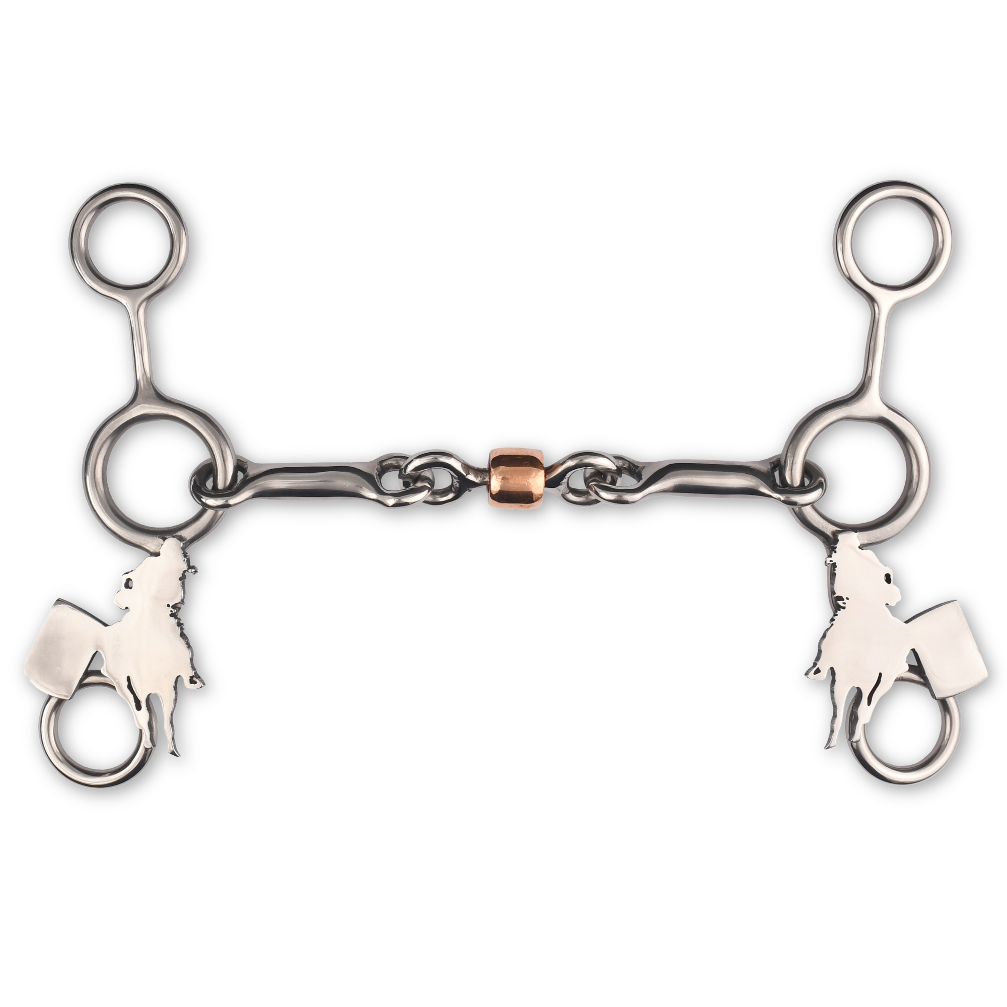 Cnc Mono Jr Cow Horse Bit W/ Copper Roller (Barrel Girl)